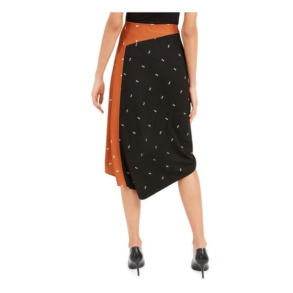 ALFANI Womens Black Printed Midi Pleated Skirt 16 - Picture 2 of 4